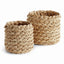 Napa Natural ABACA FRENCH BRAID STORAGE BASKETS ROUND, SET OF 2