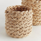 Napa Natural ABACA FRENCH BRAID STORAGE BASKETS ROUND, SET OF 2