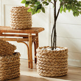 Napa Natural ABACA FRENCH BRAID STORAGE BASKETS ROUND, SET OF 2