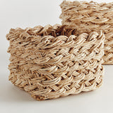 Napa Natural ABACA FRENCH BRAID STORAGE BASKETS SQUARE, SET OF 2