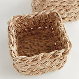 Napa Natural ABACA FRENCH BRAID STORAGE BASKETS SQUARE, SET OF 2