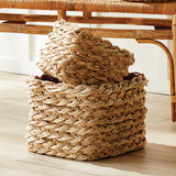 Napa Natural ABACA FRENCH BRAID STORAGE BASKETS SQUARE, SET OF 2