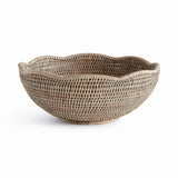 Napa Graywash BURMA RATTAN SCALLOPED EDGE BOWL