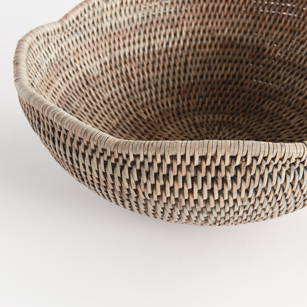 Napa Graywash BURMA RATTAN SCALLOPED EDGE BOWL