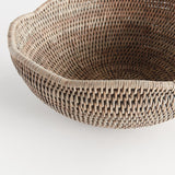 Napa Graywash BURMA RATTAN SCALLOPED EDGE BOWL