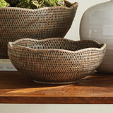 Napa Graywash BURMA RATTAN SCALLOPED EDGE BOWL