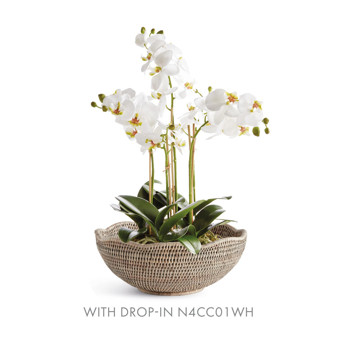 Napa Graywash BURMA RATTAN SCALLOPED EDGE BOWL