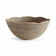 Napa Graywash BURMA RATTAN SCALLOPED EDGE BOWL LARGE