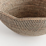 Napa Graywash BURMA RATTAN SCALLOPED EDGE BOWL LARGE