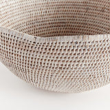 Napa Whitewash BURMA RATTAN SCALLOPED EDGE BOWL LARGE