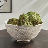 Napa Whitewash BURMA RATTAN SCALLOPED EDGE BOWL LARGE