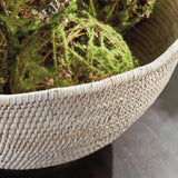 Napa Whitewash BURMA RATTAN SCALLOPED EDGE BOWL LARGE
