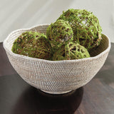 Napa Whitewash BURMA RATTAN SCALLOPED EDGE BOWL LARGE