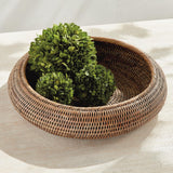 Napa Warm Brown BURMA RATTAN SHALLOW DISPLAY BOWLS, SET OF 2