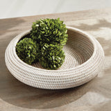 Napa Whitewash BURMA RATTAN SHALLOW DISPLAY BOWLS, SET OF 2