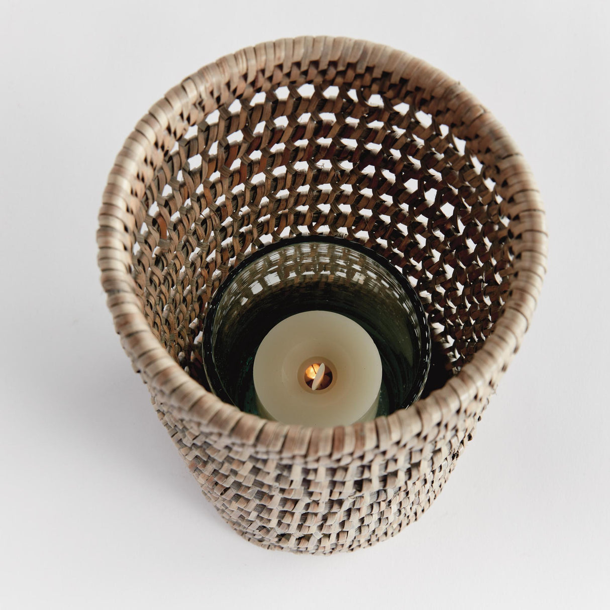 Napa Graywash BURMA RATTAN HURRICANE SMALL