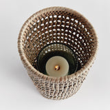 Napa Graywash BURMA RATTAN HURRICANE SMALL