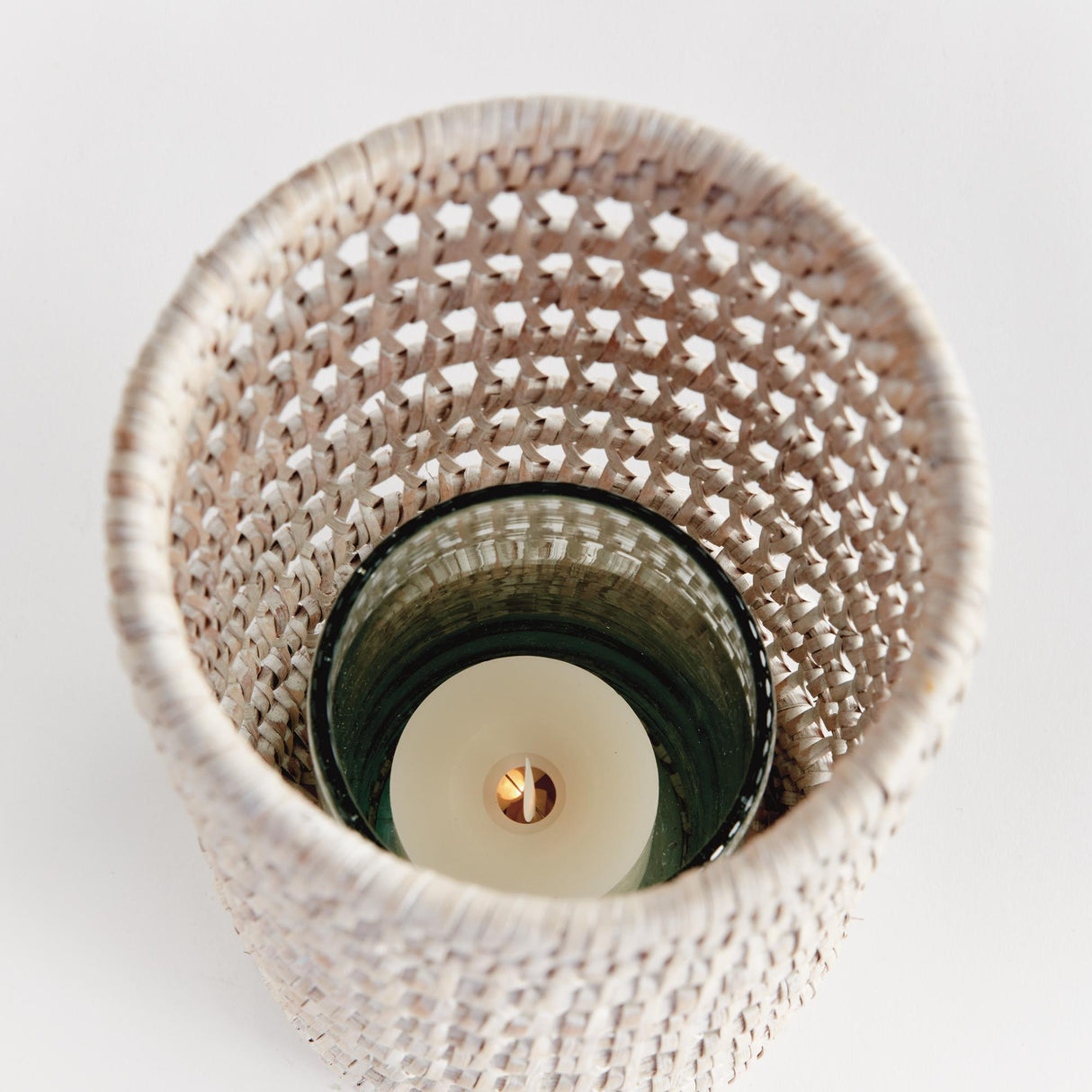 Napa Whitewash BURMA RATTAN HURRICANE SMALL