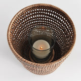 Napa Warm Brown BURMA RATTAN HURRICANE LARGE