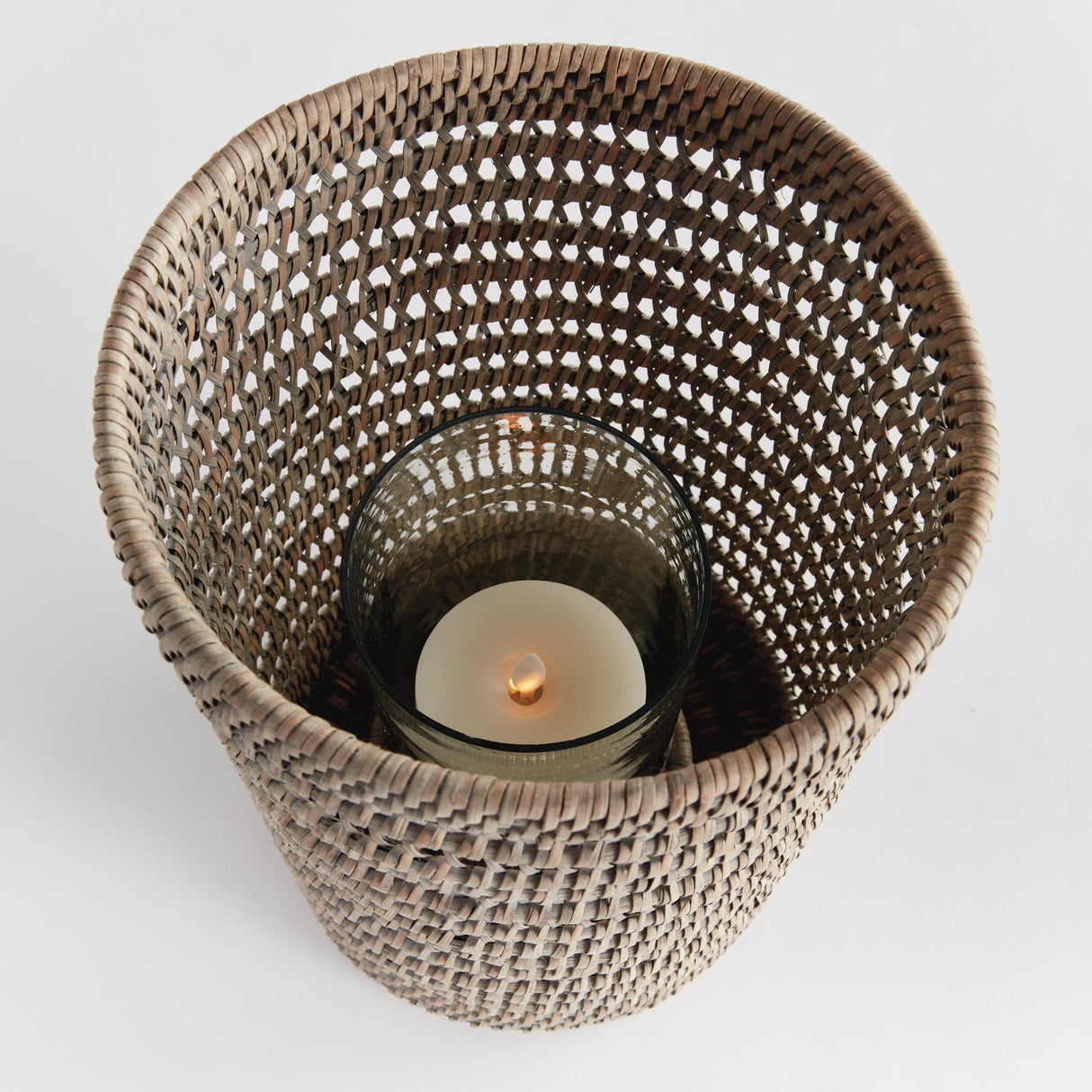 Napa Graywash BURMA RATTAN HURRICANE LARGE