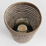 Napa Graywash BURMA RATTAN HURRICANE LARGE