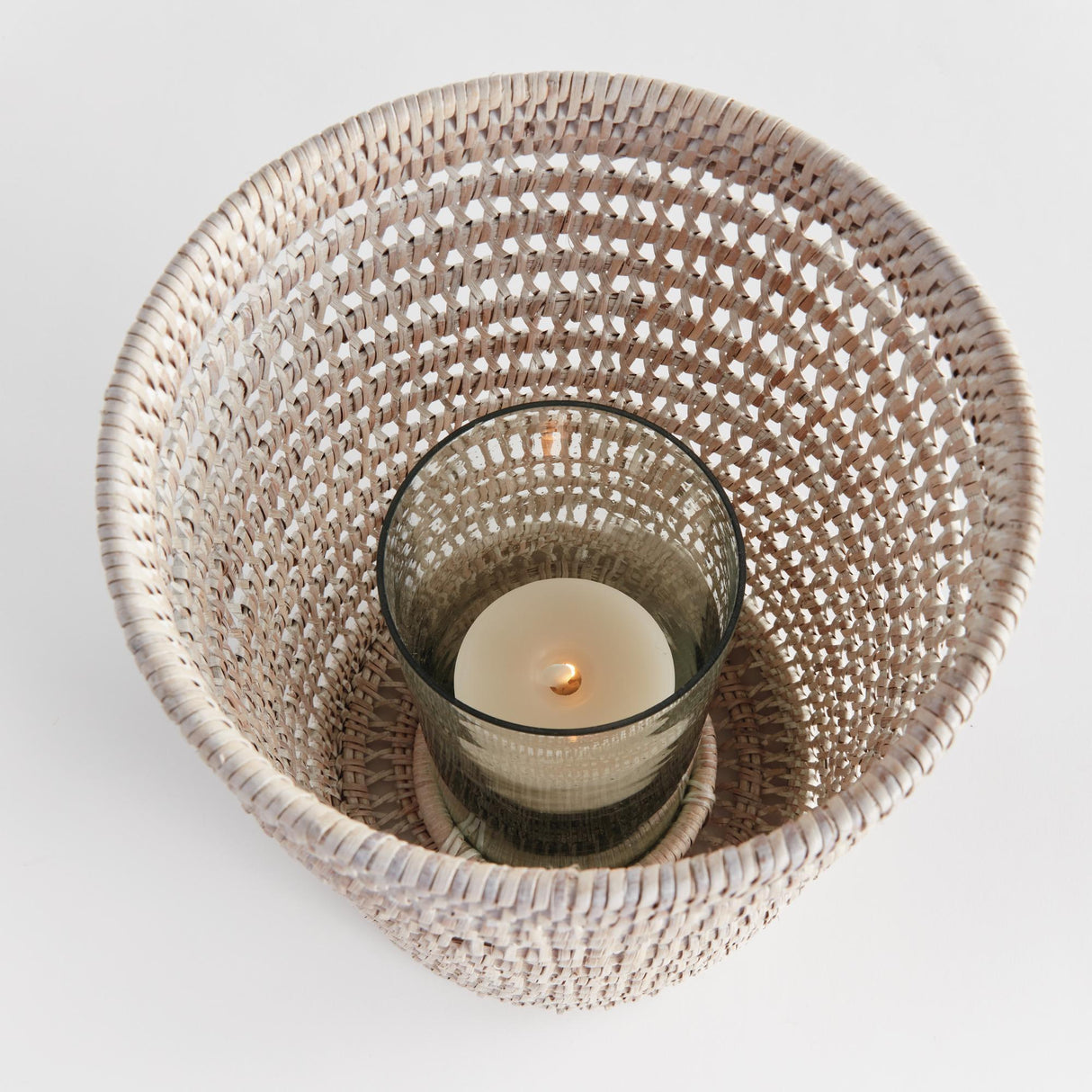 Napa Whitewash BURMA RATTAN HURRICANE LARGE