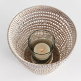 Napa Whitewash BURMA RATTAN HURRICANE LARGE
