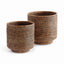 Napa Warm Brown BURMA RATTAN CACHEPOTS LARGE, SET OF 2