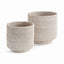 Napa Whitewash BURMA RATTAN CACHEPOTS LARGE, SET OF 2