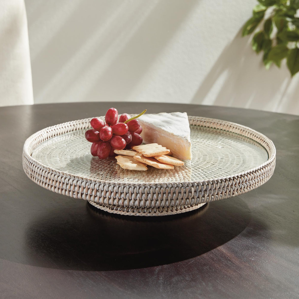 Napa Whitewash BURMA RATTAN SERVING STAND