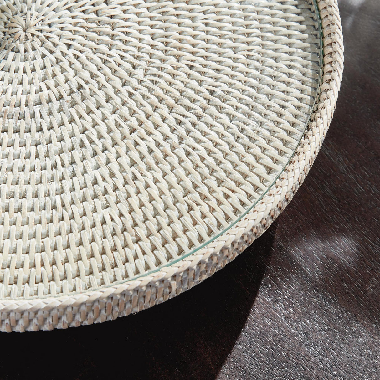 Napa Whitewash BURMA RATTAN SERVING STAND
