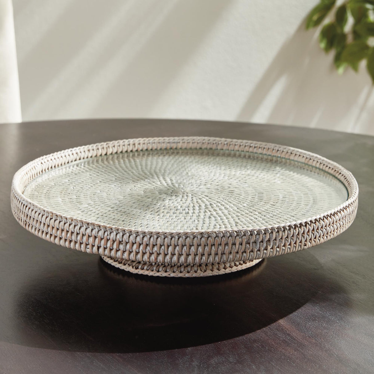 Napa Whitewash BURMA RATTAN SERVING STAND