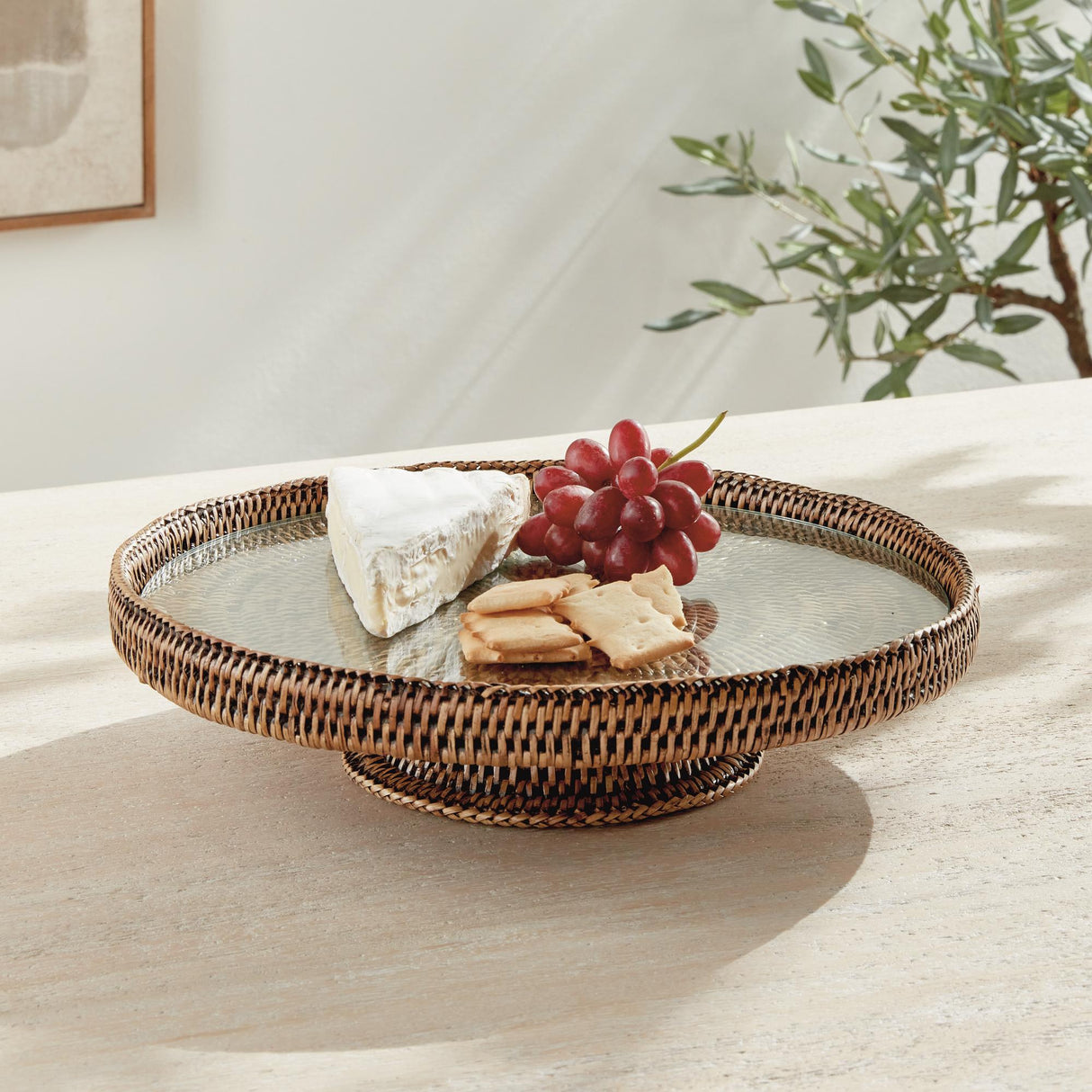 Napa Warm Brown BURMA RATTAN SERVING STAND
