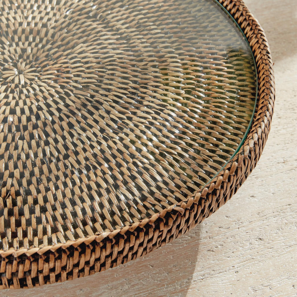 Napa Warm Brown BURMA RATTAN SERVING STAND