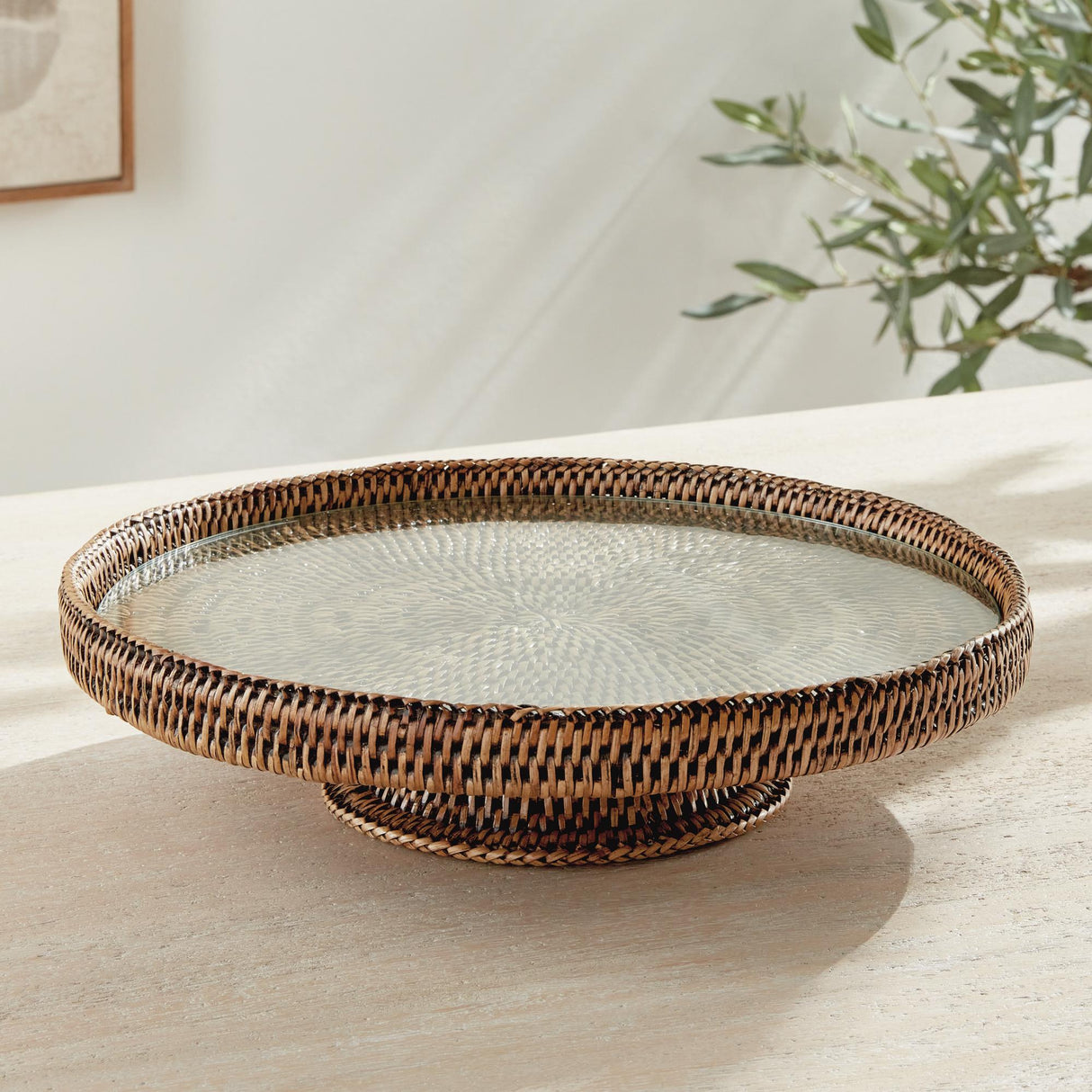 Napa Warm Brown BURMA RATTAN SERVING STAND