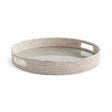 Napa Whitewash BURMA RATTAN ROUND SERVING TRAY LARGE