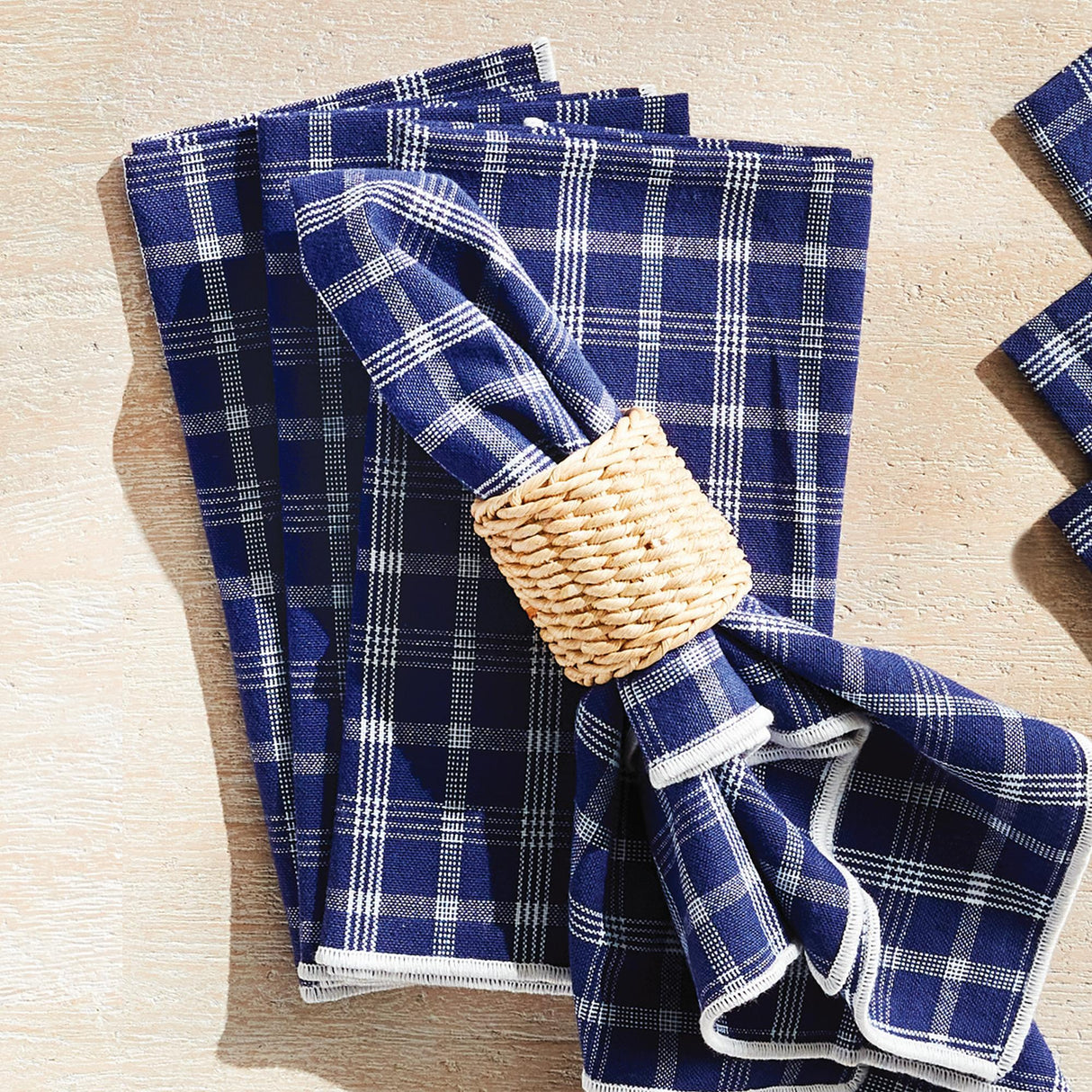 Napa Navy BARCLAY BUTERA OAKWOOD COCKTAIL NAPKINS, SET OF 4