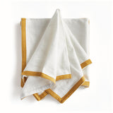 Napa White/Ochre CONNOR DINNER NAPKINS, SET OF 4