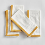 Napa White/Ochre CONNOR DINNER NAPKINS, SET OF 4