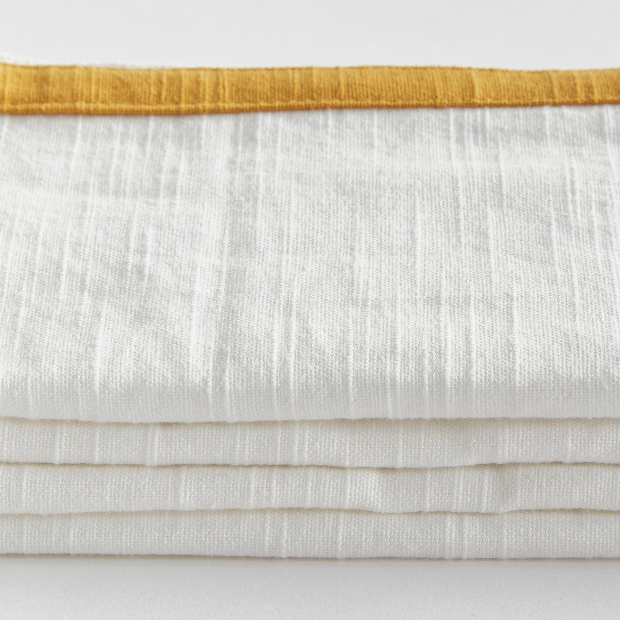 Napa White/Ochre CONNOR DINNER NAPKINS, SET OF 4