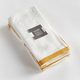 Napa White/Ochre CONNOR DINNER NAPKINS, SET OF 4