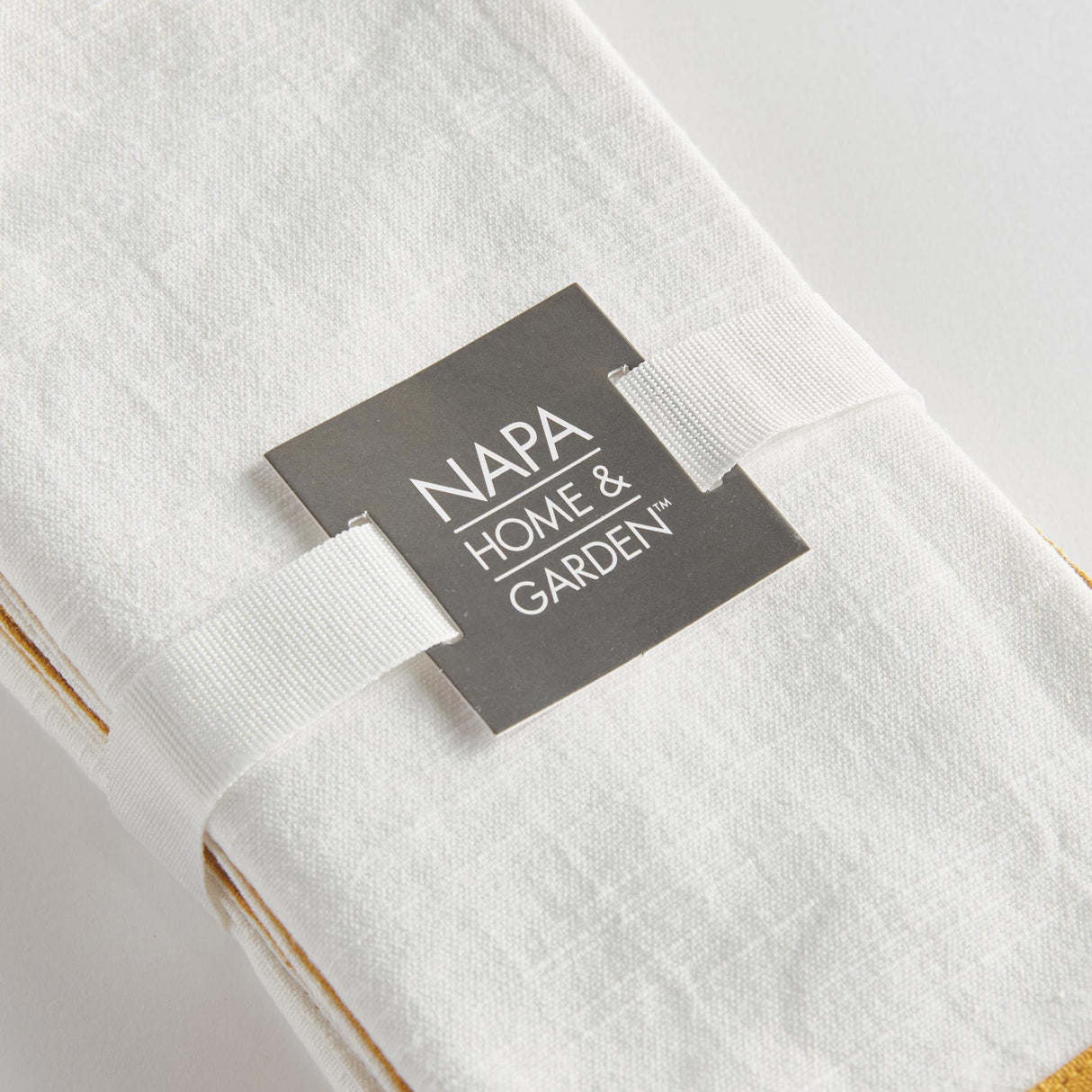Napa White/Ochre CONNOR DINNER NAPKINS, SET OF 4