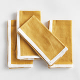 Napa Ochre/White JASE DINNER NAPKINS, SET OF 4