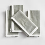 Napa Green/White FERNBROOK DINNER NAPKINS, SET OF 4
