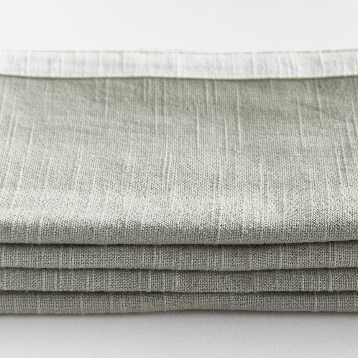 Napa Green/White FERNBROOK DINNER NAPKINS, SET OF 4