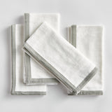 Napa White/Sage QUINN DINNER NAPKINS, SET OF 4