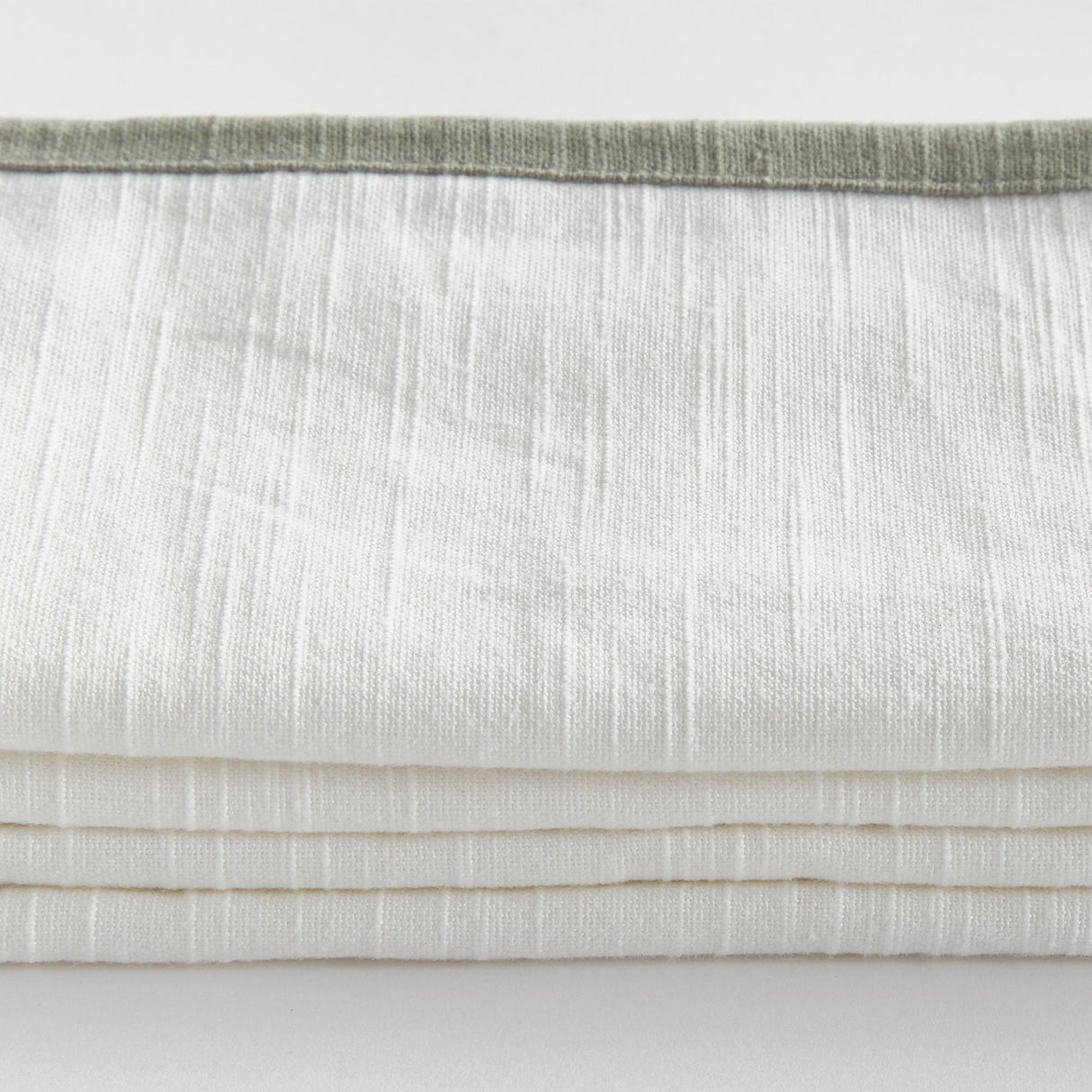 Napa White/Sage QUINN DINNER NAPKINS, SET OF 4