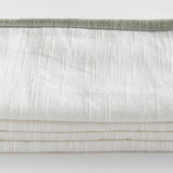 Napa White/Sage QUINN DINNER NAPKINS, SET OF 4