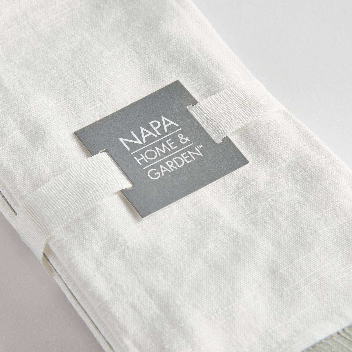 Napa White/Sage QUINN DINNER NAPKINS, SET OF 4