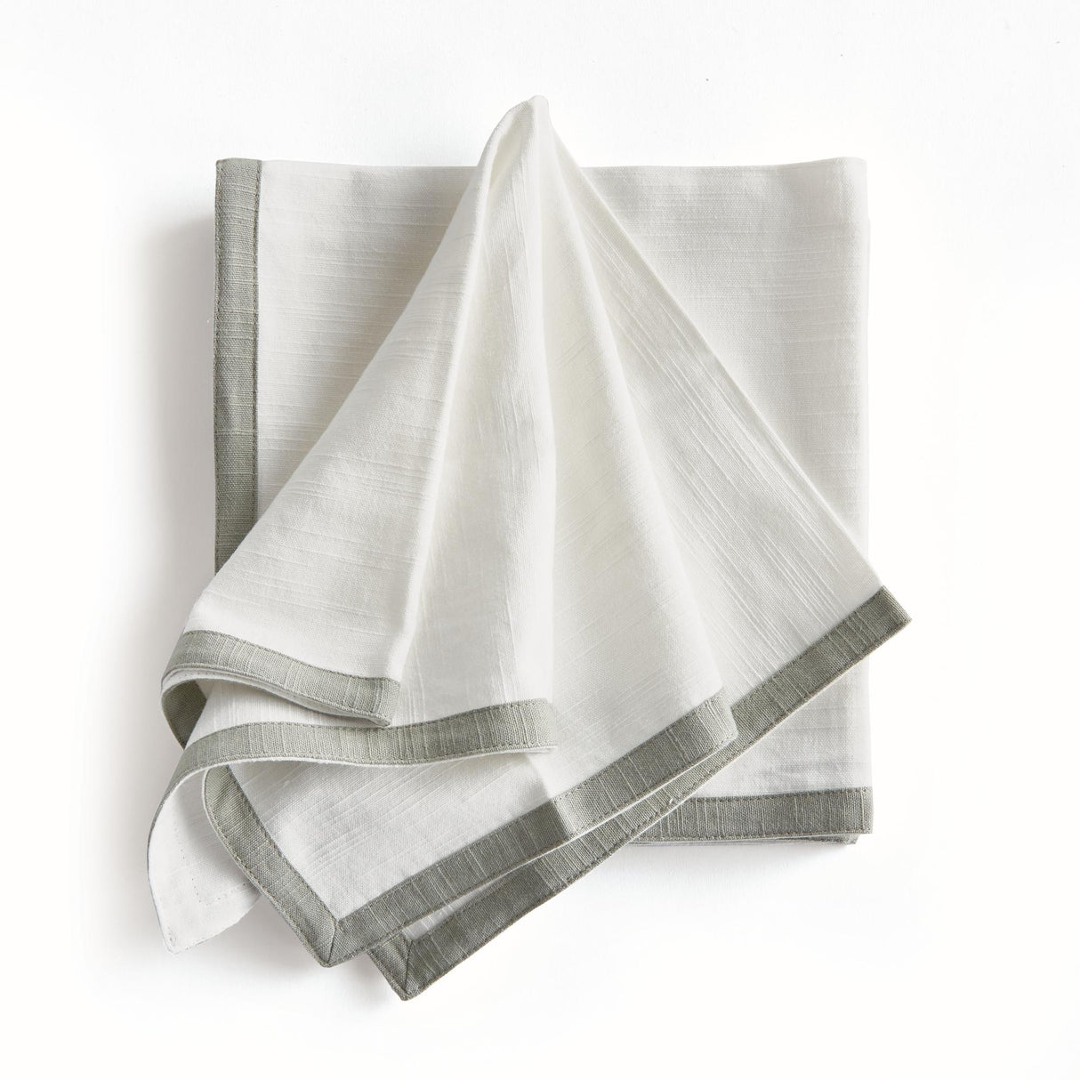 Napa White/Blue QUINN DINNER NAPKINS, SET OF 4